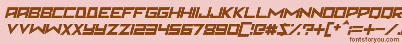 Martian Sunrise Italic Font – Brown Fonts on Pink Background