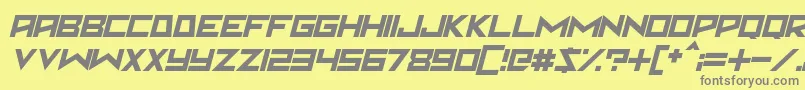 Martian Sunrise Italic Font – Gray Fonts on Yellow Background