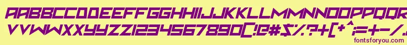 Martian Sunrise Italic Font – Purple Fonts on Yellow Background