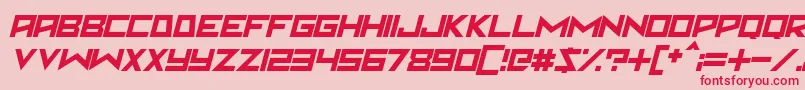 Martian Sunrise Italic Font – Red Fonts on Pink Background