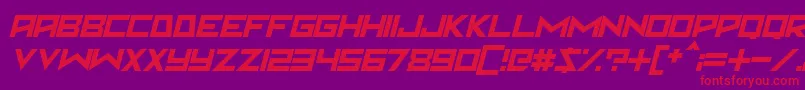 Martian Sunrise Italic Font – Red Fonts on Purple Background