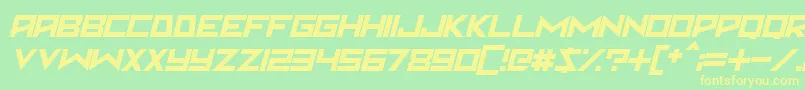 Шрифт Martian Sunrise Italic – жёлтые шрифты на зелёном фоне