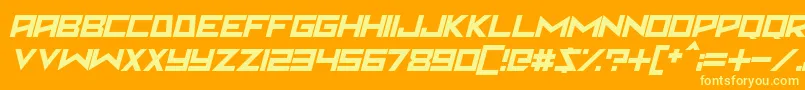 Martian Sunrise Italic Font – Yellow Fonts on Orange Background
