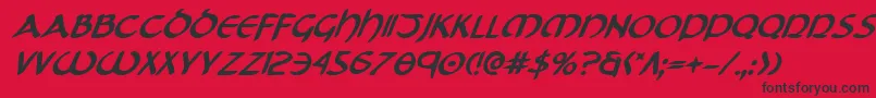 Fonte Tristrambi – fontes pretas em um fundo vermelho