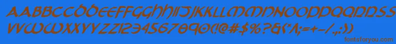 Czcionka Tristrambi – brązowe czcionki na niebieskim tle