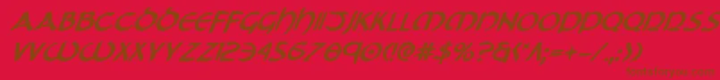 フォントTristrambi – 赤い背景に茶色の文字