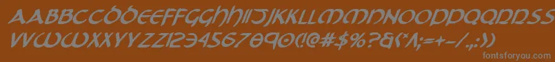 フォントTristrambi – 茶色の背景に灰色の文字