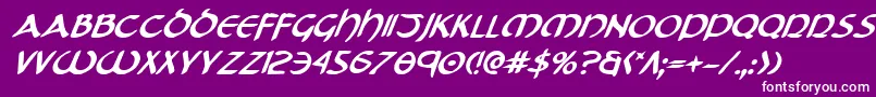 フォントTristrambi – 紫の背景に白い文字