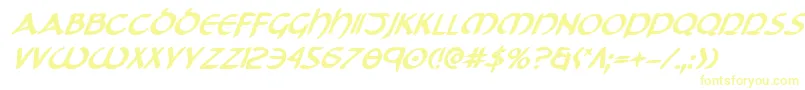 Tristrambi Font – Yellow Fonts on White Background