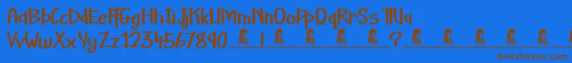 Martian Vacation Font – Brown Fonts on Blue Background