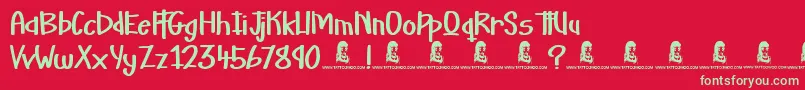 Martian Vacation Font – Green Fonts on Red Background