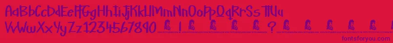 Martian Vacation Font – Purple Fonts on Red Background