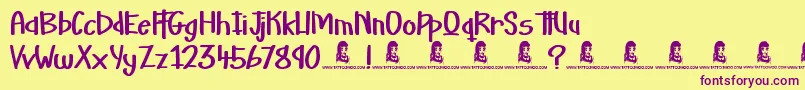 Martian Vacation Font – Purple Fonts on Yellow Background