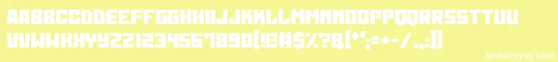 Martian Wars-Schriftart – Weiße Schriften auf gelbem Hintergrund