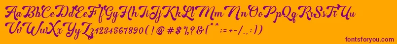 Martine Bold Font – Purple Fonts on Orange Background