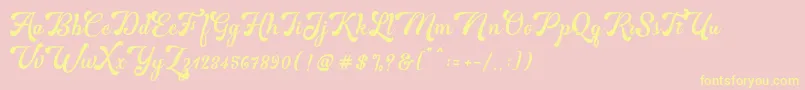 Martine Bold-Schriftart – Gelbe Schriften auf rosa Hintergrund