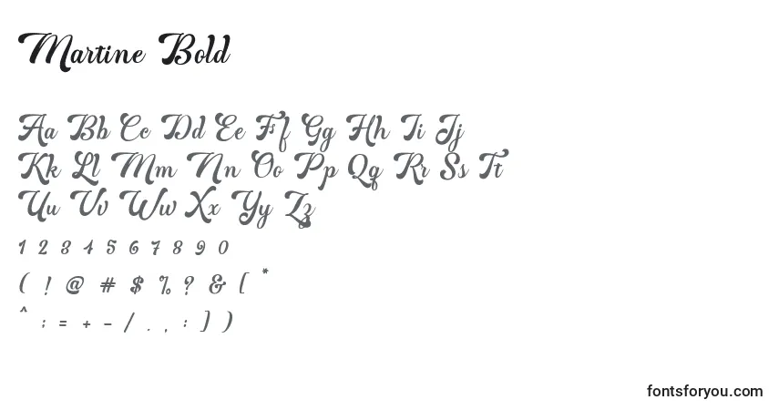 Шрифт Martine Bold (133674) – алфавит, цифры, специальные символы