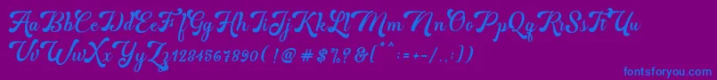 フォントMartine Bold – 紫色の背景に青い文字