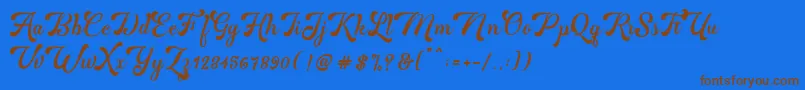 Martine Bold Font – Brown Fonts on Blue Background