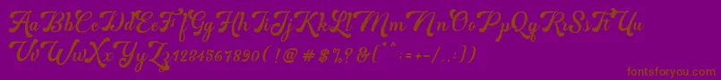 Martine Bold-Schriftart – Braune Schriften auf violettem Hintergrund