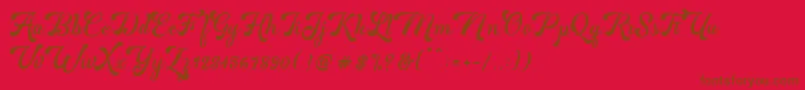 Martine Bold-Schriftart – Braune Schriften auf rotem Hintergrund