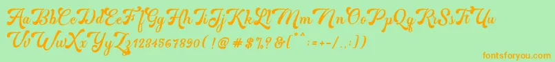 Martine Bold Font – Orange Fonts on Green Background