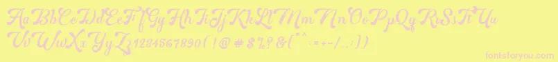 Martine Bold Font – Pink Fonts on Yellow Background