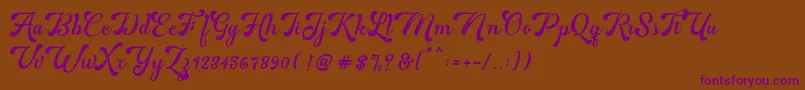 Czcionka Martine Bold – fioletowe czcionki na brązowym tle