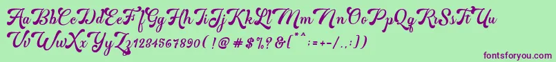 Шрифт Martine Bold – фиолетовые шрифты на зелёном фоне