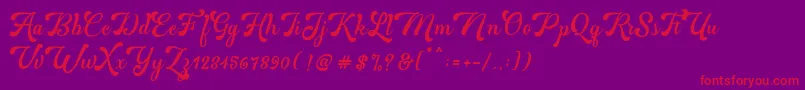 Martine Bold-Schriftart – Rote Schriften auf violettem Hintergrund