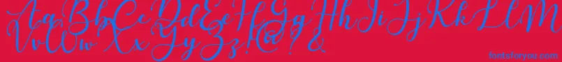 Martinesse Font – Blue Fonts on Red Background