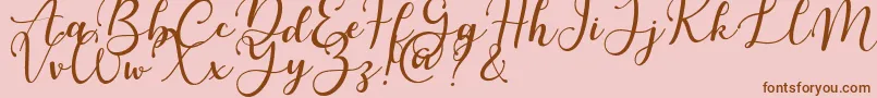Martinesse-Schriftart – Braune Schriften auf rosa Hintergrund
