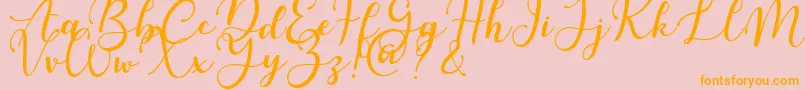 Police Martinesse – polices orange sur fond rose