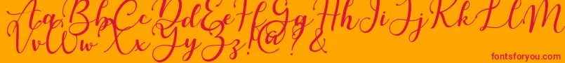Martinesse Font – Red Fonts on Orange Background