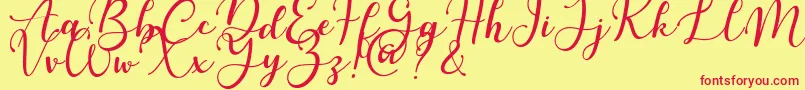 Martinesse Font – Red Fonts on Yellow Background