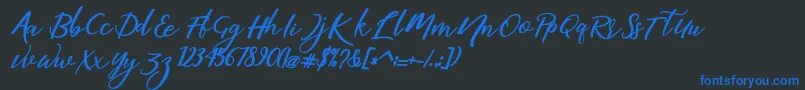 martini Font – Blue Fonts on Black Background