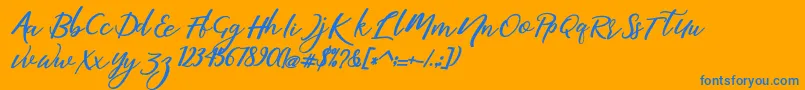 martini Font – Blue Fonts on Orange Background