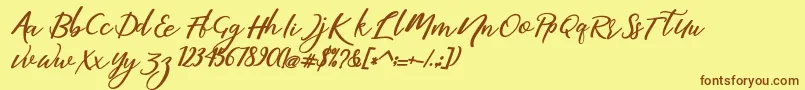 martini Font – Brown Fonts on Yellow Background