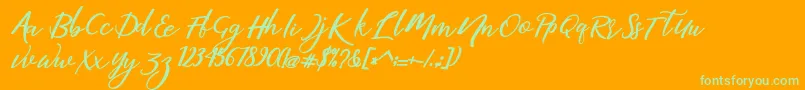 martini Font – Green Fonts on Orange Background