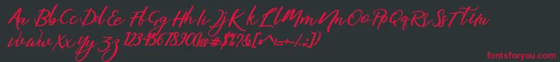 martini Font – Red Fonts on Black Background