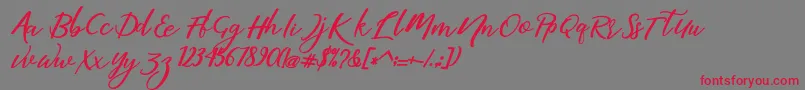 martini-Schriftart – Rote Schriften auf grauem Hintergrund