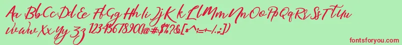 martini-Schriftart – Rote Schriften auf grünem Hintergrund