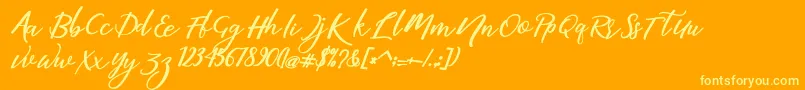 martini Font – Yellow Fonts on Orange Background