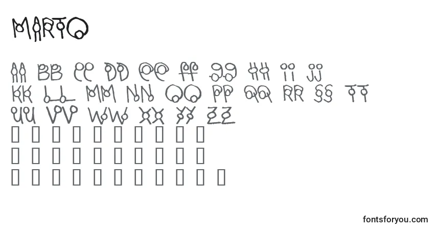 A fonte MARTO    (133678) – alfabeto, números, caracteres especiais