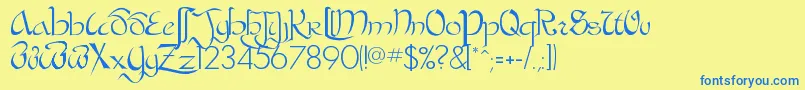 BastardaPlain Font – Blue Fonts on Yellow Background