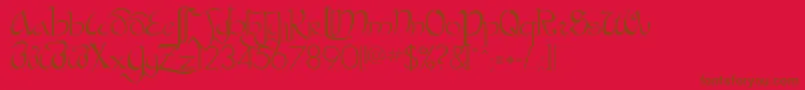 Czcionka BastardaPlain – brązowe czcionki na czerwonym tle