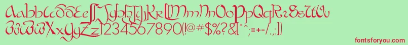 BastardaPlain Font – Red Fonts on Green Background