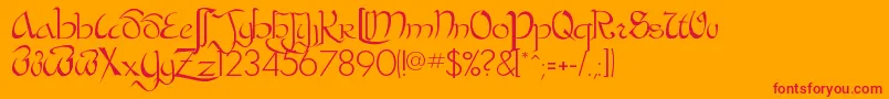 BastardaPlain Font – Red Fonts on Orange Background