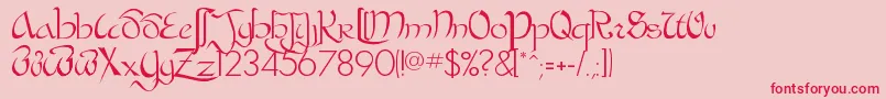 BastardaPlain Font – Red Fonts on Pink Background