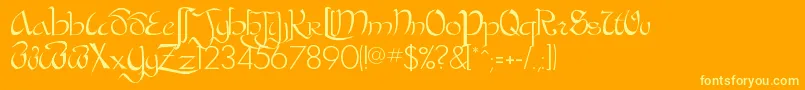 BastardaPlain Font – Yellow Fonts on Orange Background